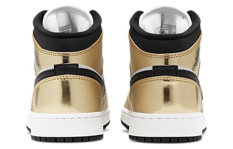 Jordan 1 Mid Металлический Золотой Черный Белый GS DC1420-700