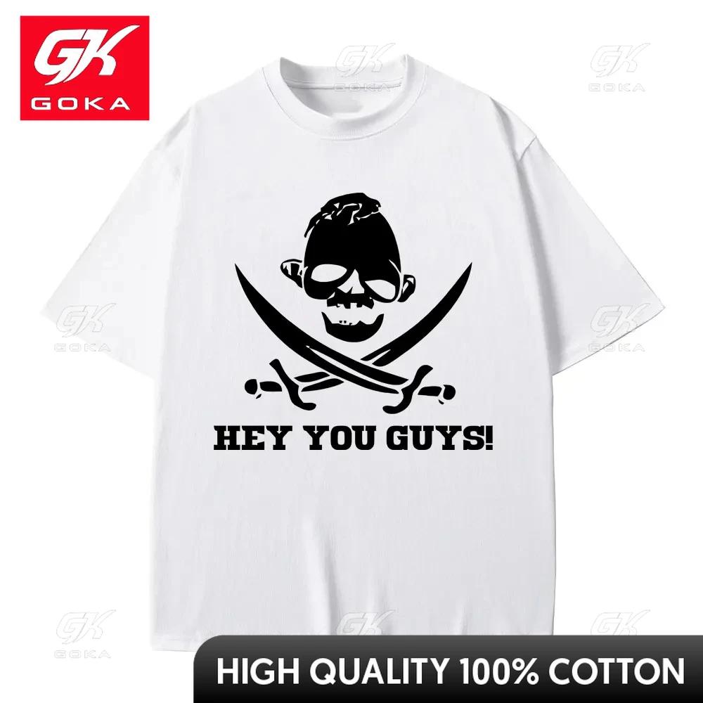 Hey You Guys Skeleton Graphic Tshirt Unisex Women Vintage Gothic Rock Punk Streetwear Unisexs Hip Hop Oversized Short Sleeve Tshirt