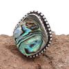 Abalone Shell Gemstone Handmade Unisex 925 Silver Jewelry Ring"9"