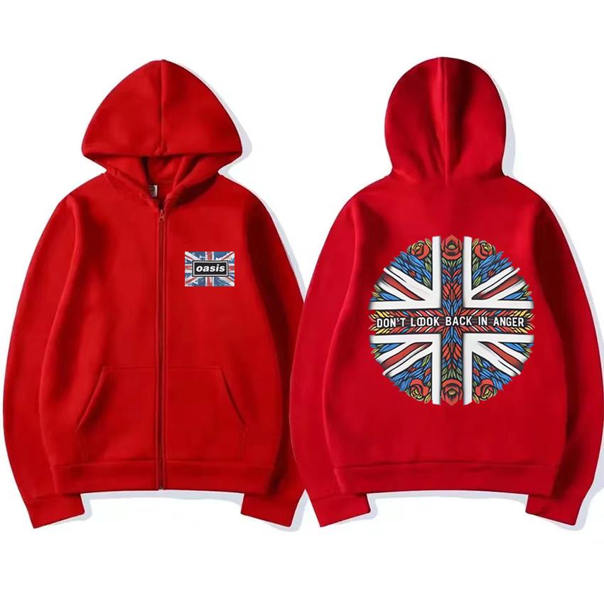 O-Oasis Британская рок-группа винтажная графика худи мужская женская осенне-зимнее пальто куртка на молнии повседневная уличная одежда