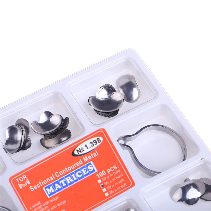 Комплект стоматологических секционных контурных металлических матриц, плоскогубцы, формовочный зажим, силиконовые клинья