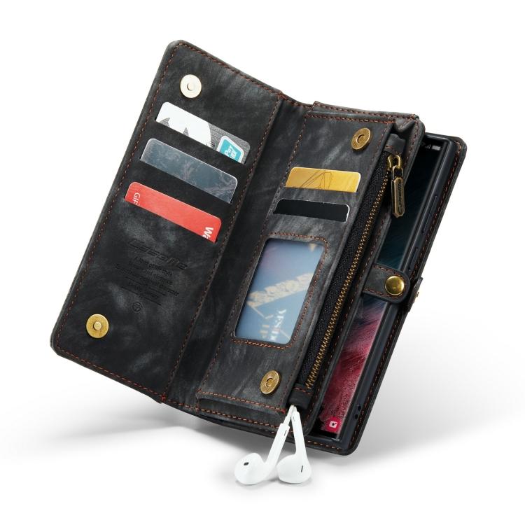 Для Samsung Galaxy S22 Ultra 5G Чехол CaseMe-008 Съемный Многофункциональный Горизонтальный Флип Кожаный Чехол