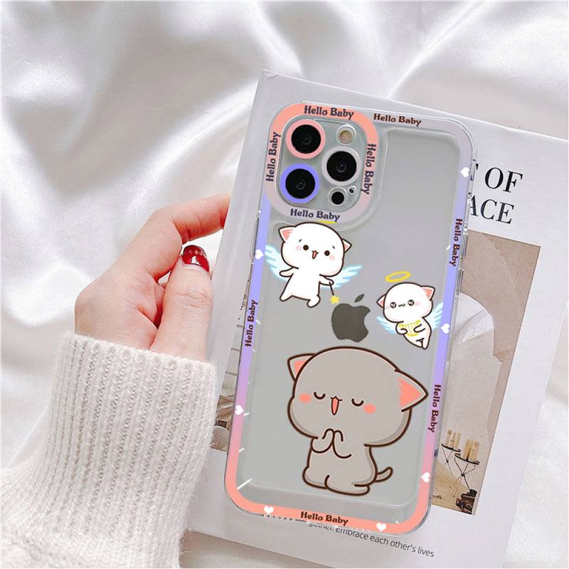 Чехол для телефона Mochi Peach Cat для iPhone 11 12 13 Mini Pro Max 14 Pro Max Чехол-оболочка