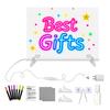 Kids LED Drawing Board with Stand Markers Wipe Cloth USB Charging Light-up Acrylic Dry Erase Board Office School Home Glow Doodle Note Board