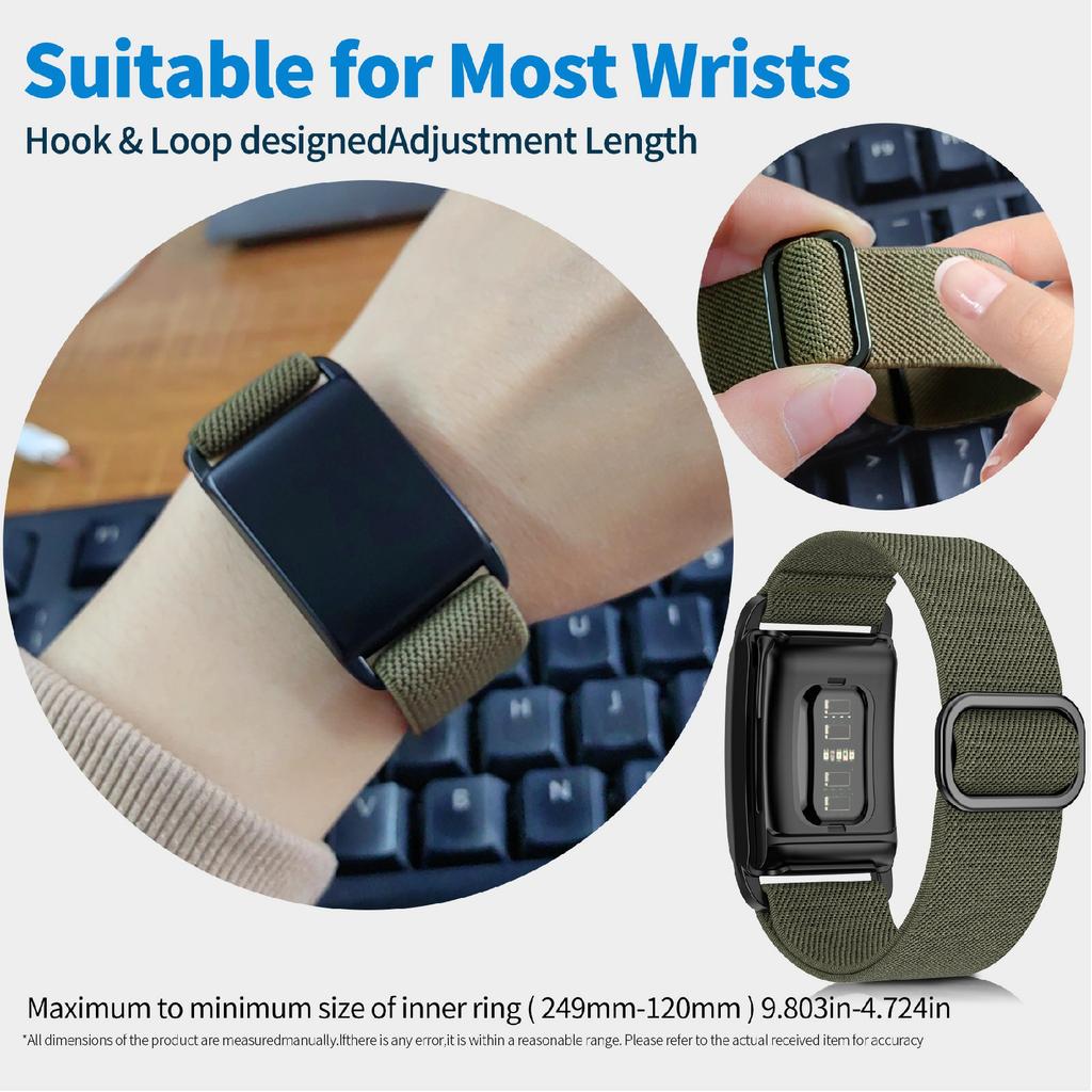 For WHOOP 4.0 Fitness Tracker Elastic Polyester One-Piece Wrist Strap with Adjustment Buckle