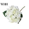 Artificial Hydrangea with Green Leaves Stem Realistic Fake Flower Wedding Decorative Flowers Home Office Table Centerpiece Faux Floral Branch