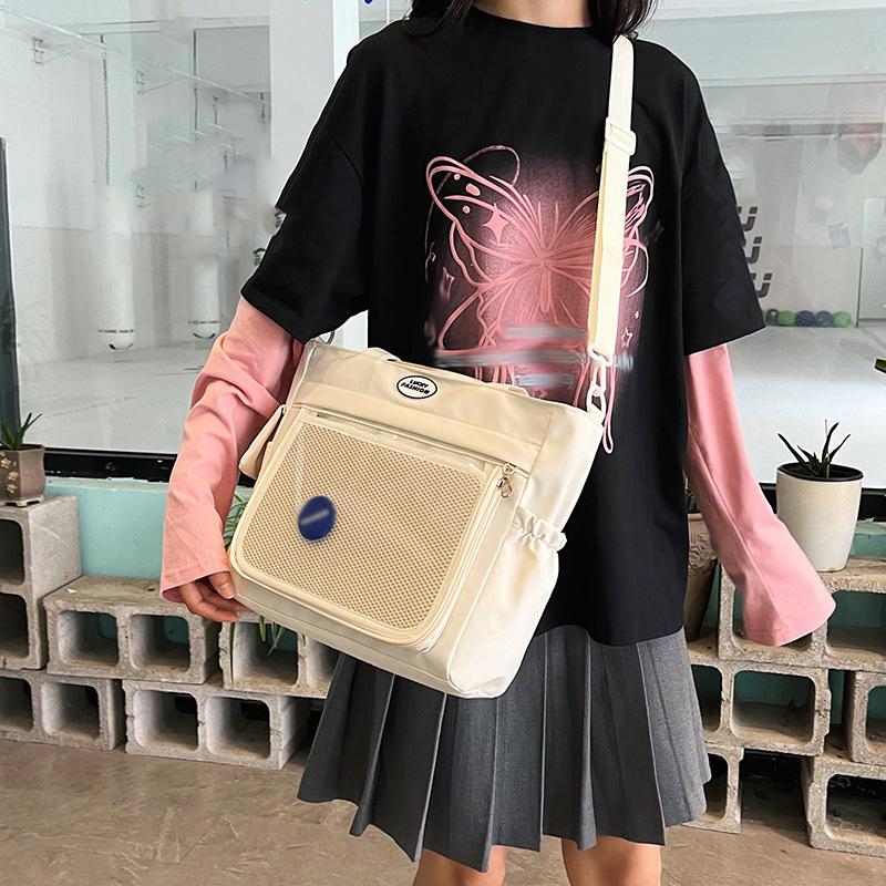 Японская милая девушка прозрачная сумка большая вместительная сумка через плечо студентка сумка-мессенджер