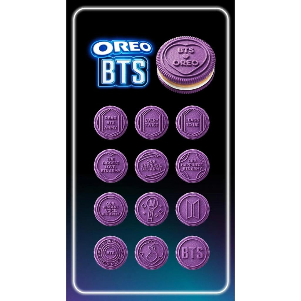 BTS x Oreo Ограниченная серия Хотток (Корейский сладкий блинчик) Набор из 3-х видов: Печенье с ароматом + Рукав для стакана с рисунком V из BTS