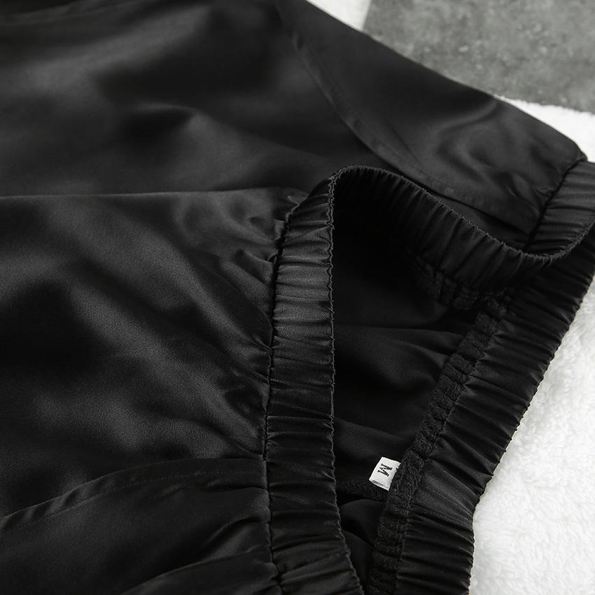 Пижамный костюм из ледяного шелка, женский костюм с отворотами, шорты, которые можно носить на улице, разрез для отдыха, домашняя одежда