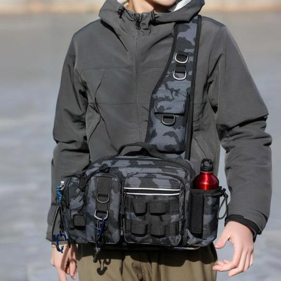 Рыболовная поясная сумка большой вместимости, рыболовная поясная сумка с держателем для удилища