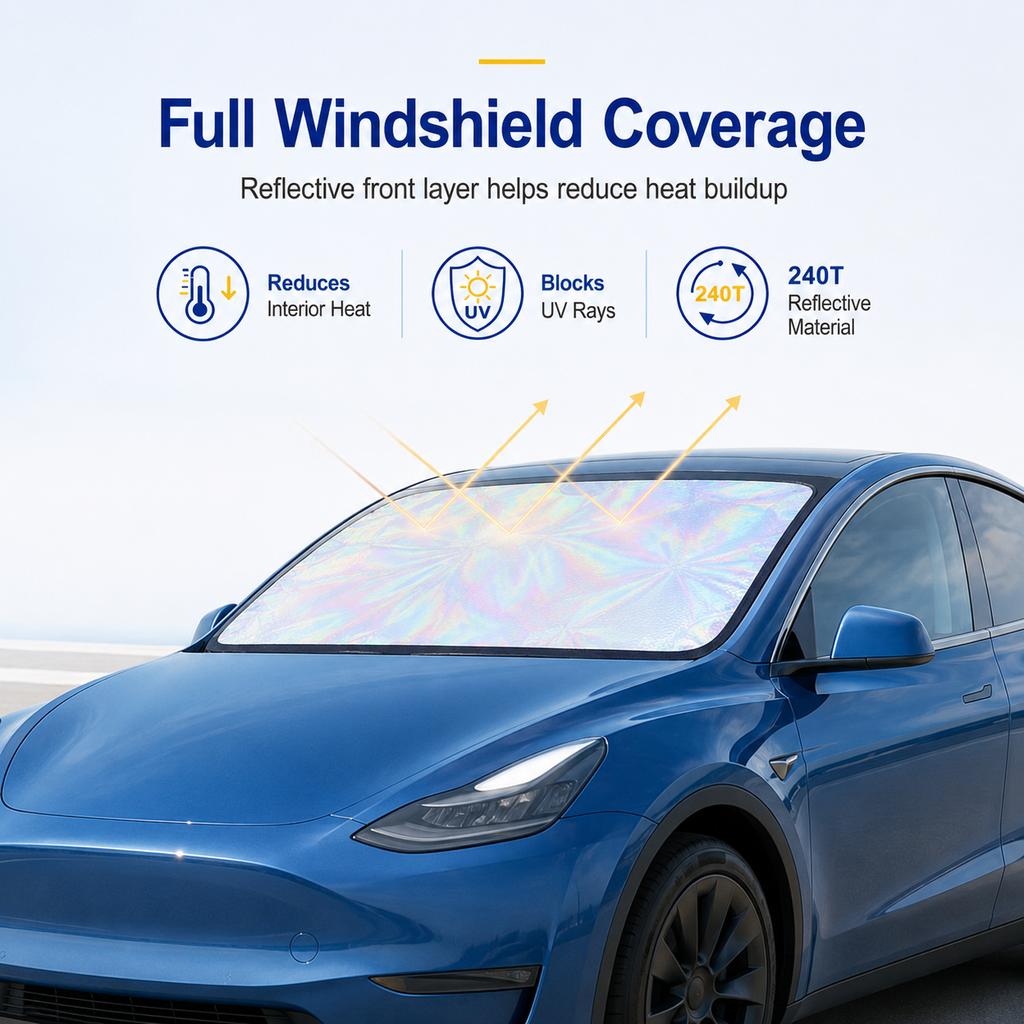 Car Windshield Sun Shade UV Reflective Foldable Laser Sunshade Cover Front Window Heat Shield Curtain Summer Interior Protection
