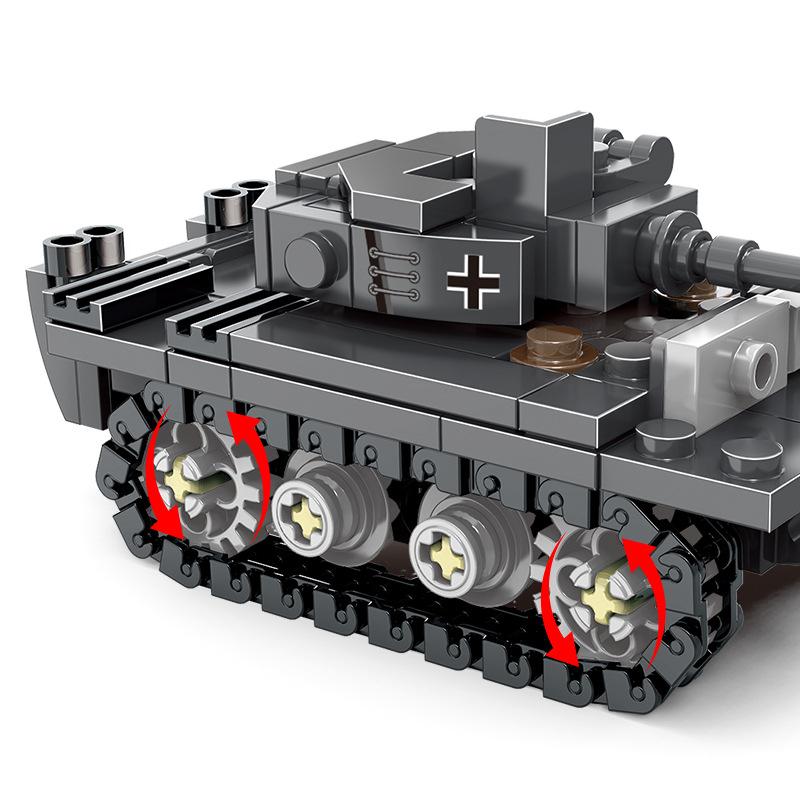 MOC Main Battle Tiger Heavy Tank War Military City Vehicle Car Building Blocks Classic Model Bricks Kits Sets Ideas