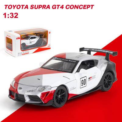 Масштаб 1/32 Toyota Supra GT, литая под давлением мини-модель автомобиля, игрушечный автомобиль со звуком и светом для коллекции, детские подарки
