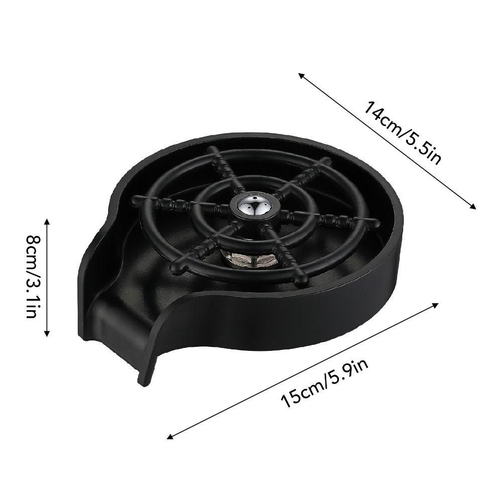Automatic Cup Washer Black Silver Sink Water Bottle Washer Durable Cup Rinser  For Kitchen Sink