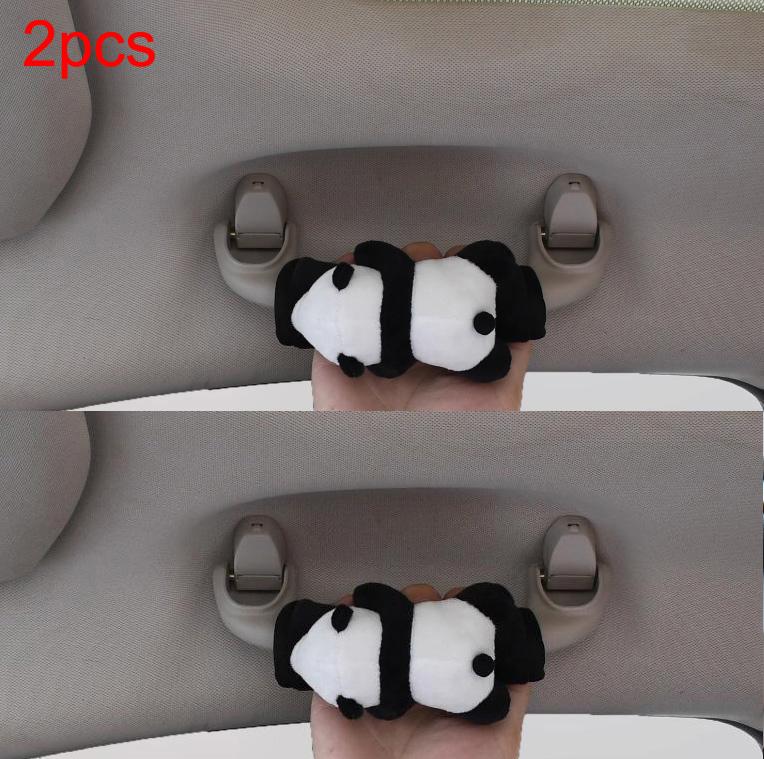 Милая мультяшная кукла-панда, чехол на ручку двери салона автомобиля, универсальный плюшевый чехол-протектор для ручника, защита держателя на крышу автомобиля