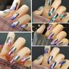 Переливающиеся глянцевые съемные лазерные зеркальные типсы для накладных ногтей
