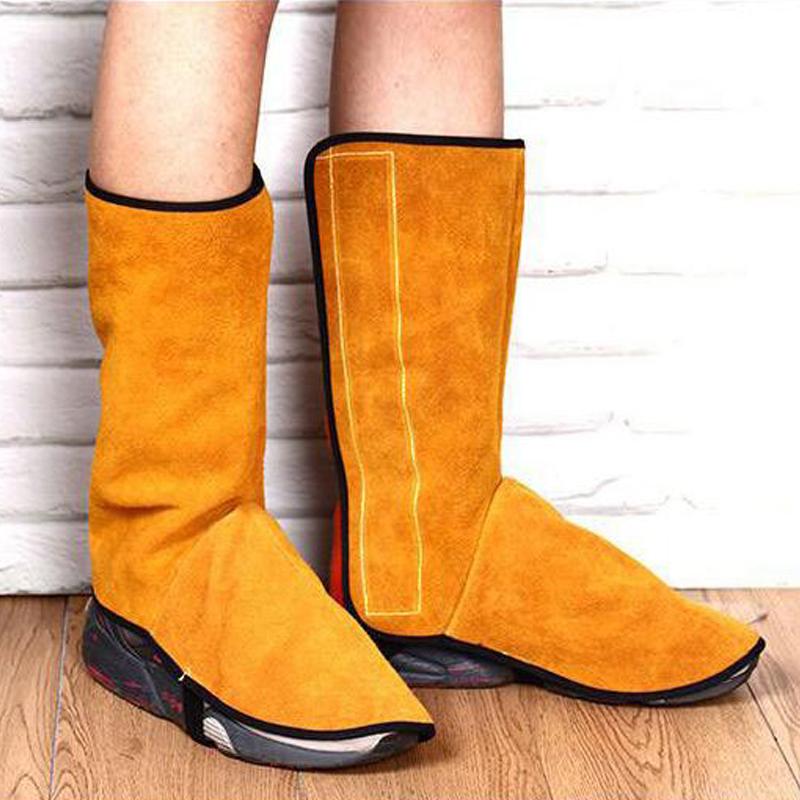 Фартук сварщика Защита от ожогов из коровьей кожи Фартук для защиты от ожогов Износостойкая защита ног сварщика Чехлы для обуви