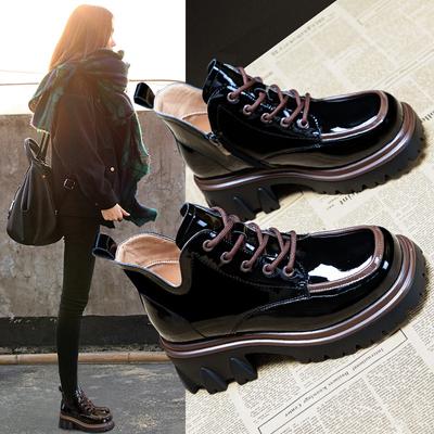Новые роскошные туфли-лоферы для женщин, модная дизайнерская обувь на платформе с толстой подошвой, увеличивающая рост, туфли на шнуровке, туфли-лодочки