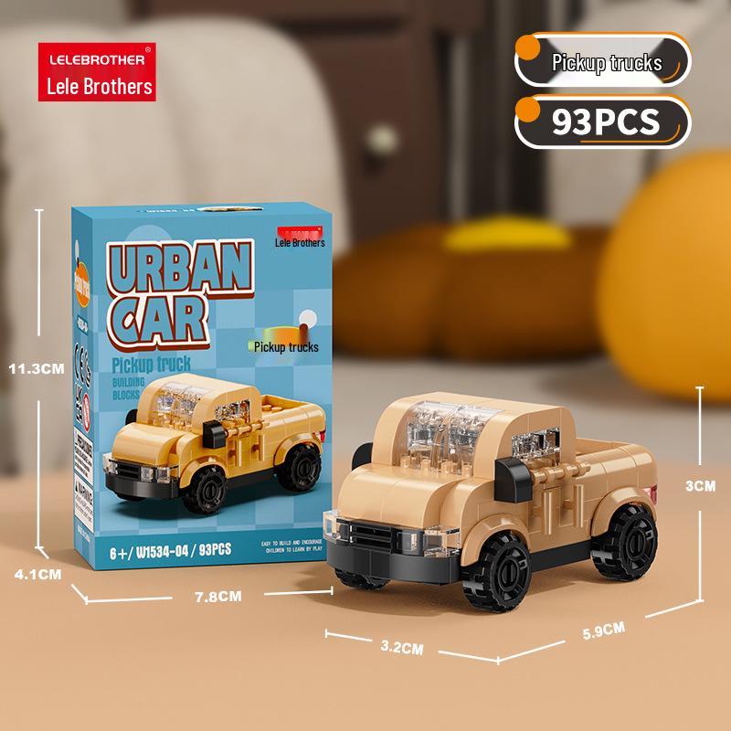 2026 Micro-Particle Cartoon Car Building Blocks for Boys - Educational Assembly Toys