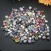 10pcs/lot Randomly Mixed Color & Style Big Hole Crystal Enamel Alloy Charms Beads Pendants Fit European Bracelets