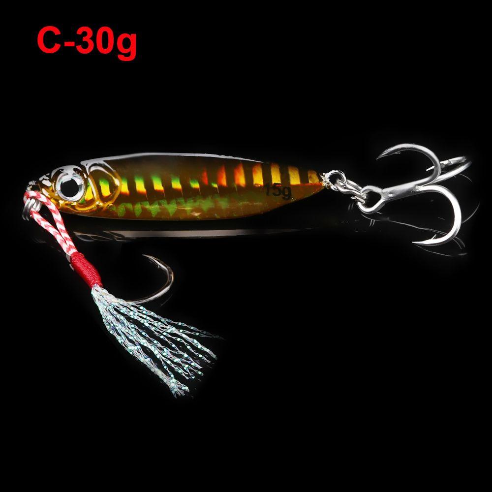 Minnow 10/15/20/30g Colorful Lead Casting Jig Bait Feather Metal Fishing Lures Spinning Baits