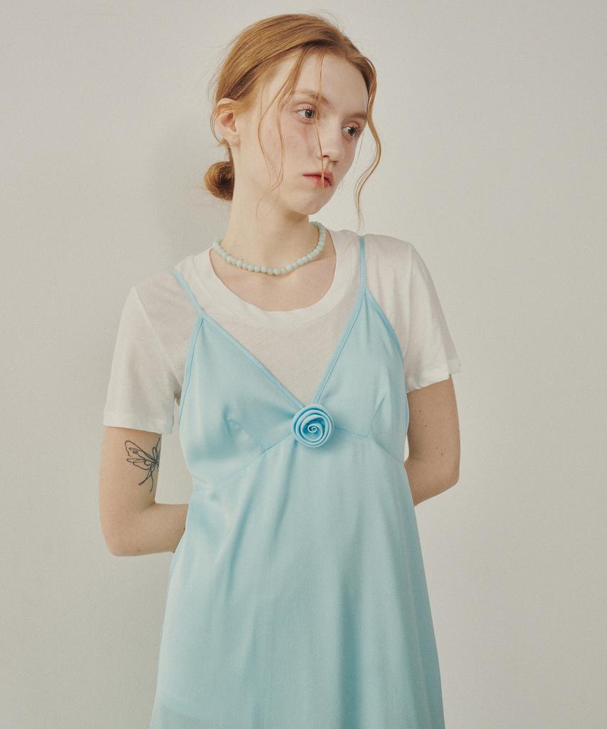 MELLY&ROSE Розовый Корсаж Прозрачное Длинное Платье (315302)_Синий