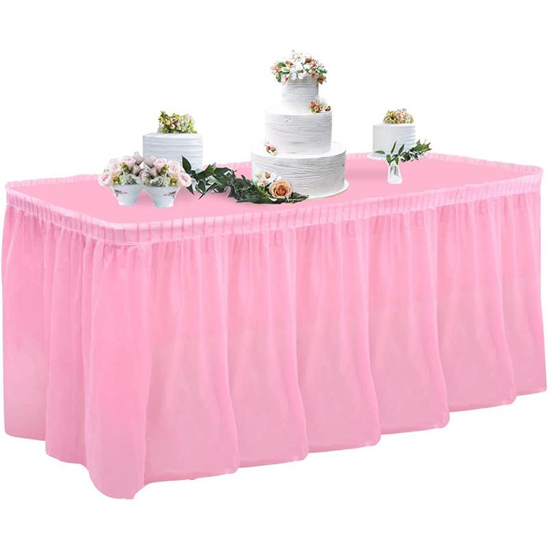 1PC Party Decor PE Table Skirt Disposable Table Cover Tablecloth Birthday Oilproof Rectangle