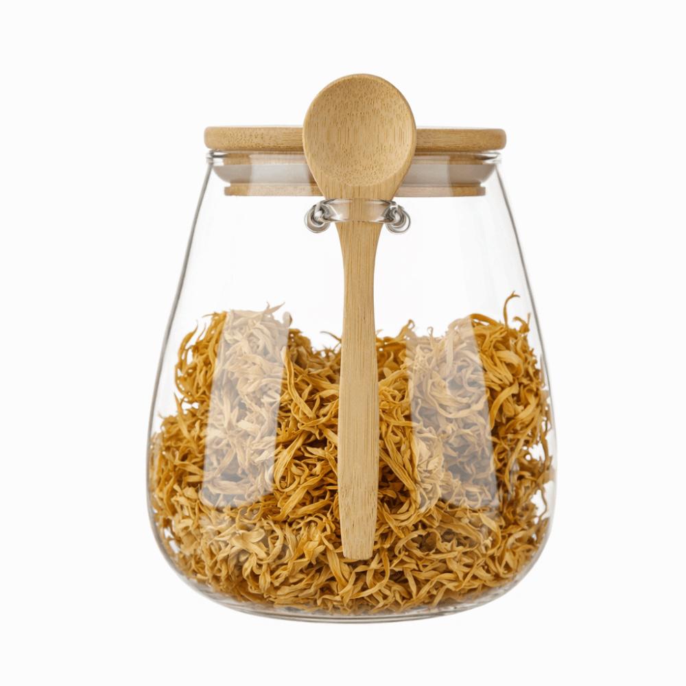 Leak-Proof Glass Storage Jars Wide Mouth Glass Canister Jar Kitchen Canisters Grains