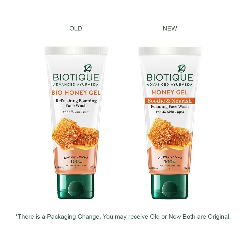 Biotique Медовый гель для умывания 150 мл | Формула без мыла | Увлажняет и питает сухую кожу | 100% растительные экстракты | Для всех типов кожи