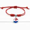 Модный красный браслет с вневременным самоцветом, флаги европейских стран, унисекс, смешанный материал