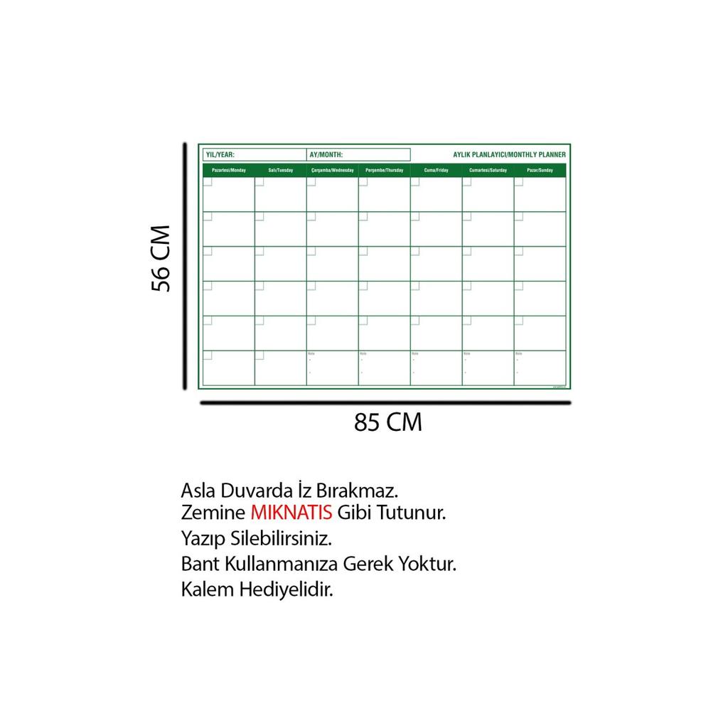 Ежемесячный планировщик - Еженедельный календарь-планировщик - набор из 4 ручек, доска для письма, умная бумажная доска