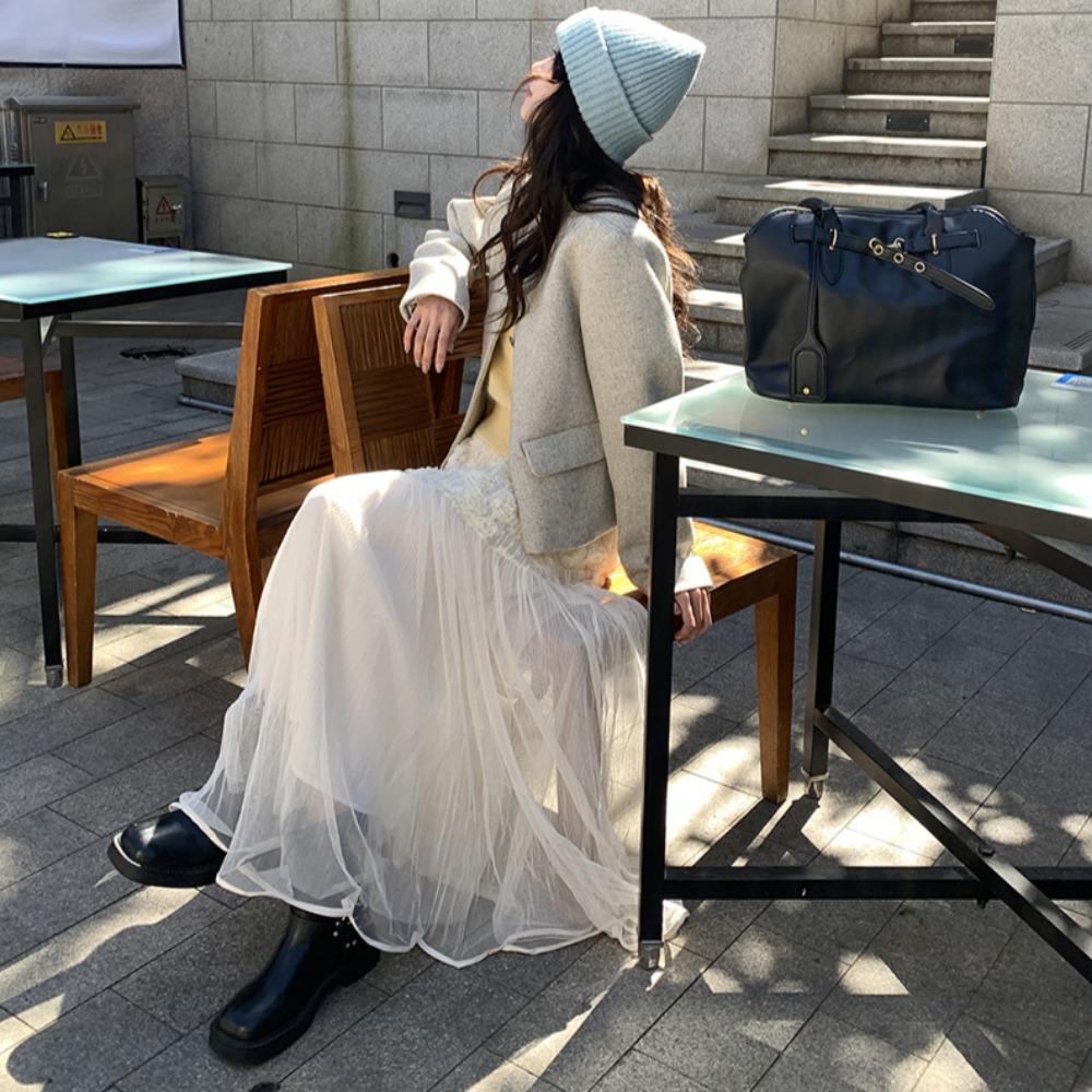 DIMANAF 2025 Летние женские новые юбки винтажные эластичные плиссированные элегантные белые длинные юбки кружевные с высокой талией