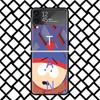 Мультяшный чехол для телефона S-South P-Parkes для Samsung Z Flip 7 6 5 4 3 Galaxy ZFLIP7 ZFlip6 5G Flip5 Flip4 Flip3 5g Черный Жесткий Чехол