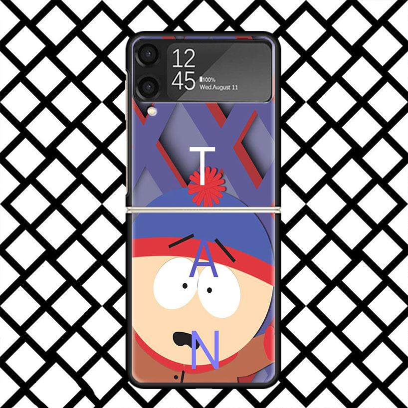 Мультяшный чехол для телефона S-South P-Parkes для Samsung Z Flip 7 6 5 4 3 Galaxy ZFLIP7 ZFlip6 5G Flip5 Flip4 Flip3 5g Черный Жесткий Чехол