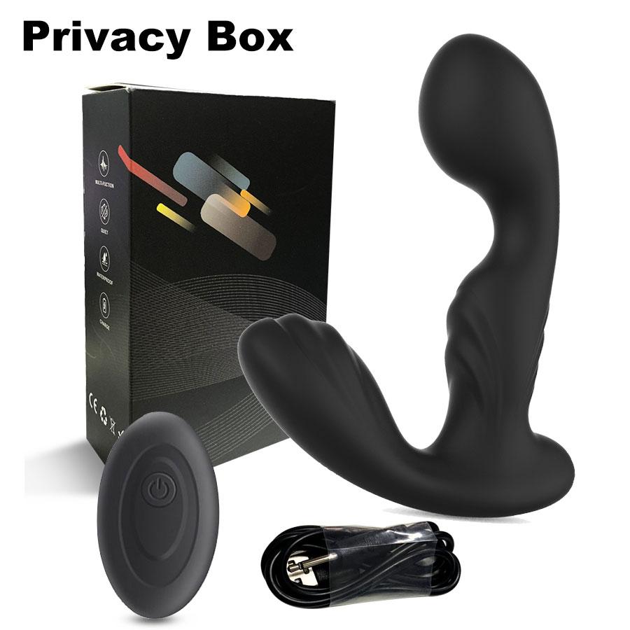 Male Prostate Massager Remote Control Anal Vibrator 10 Modes Full Silicone Testis Stimulate Anus Butt Plug Toy Adult Sex Men Masturbator
