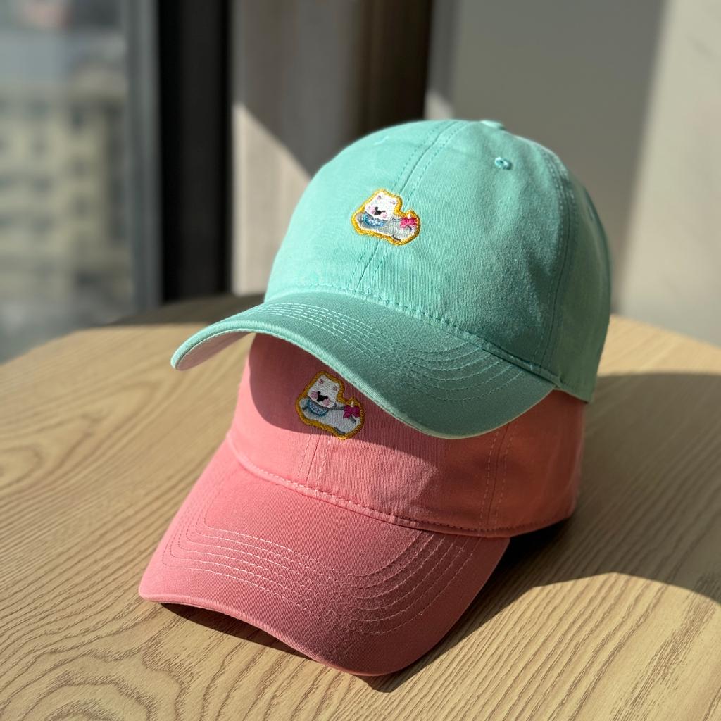 Cute Japanese-style retro puppy embroidered soft-brim baseball cap for women with large head circumference, makes the face look smaller, wide-brimmed