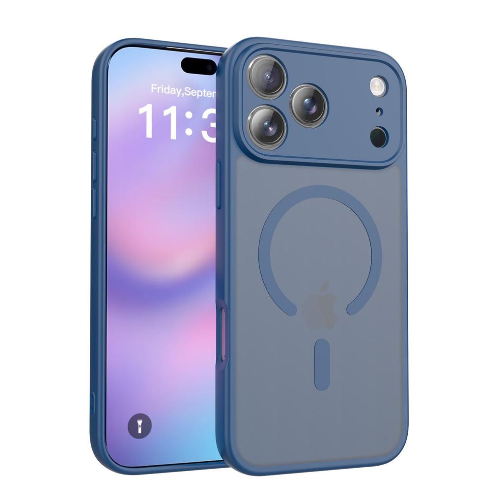 Магнитный матовый чехол-пленка для iPhone 16 Pro Max - Противоударный, с дизайном из мелких отверстий