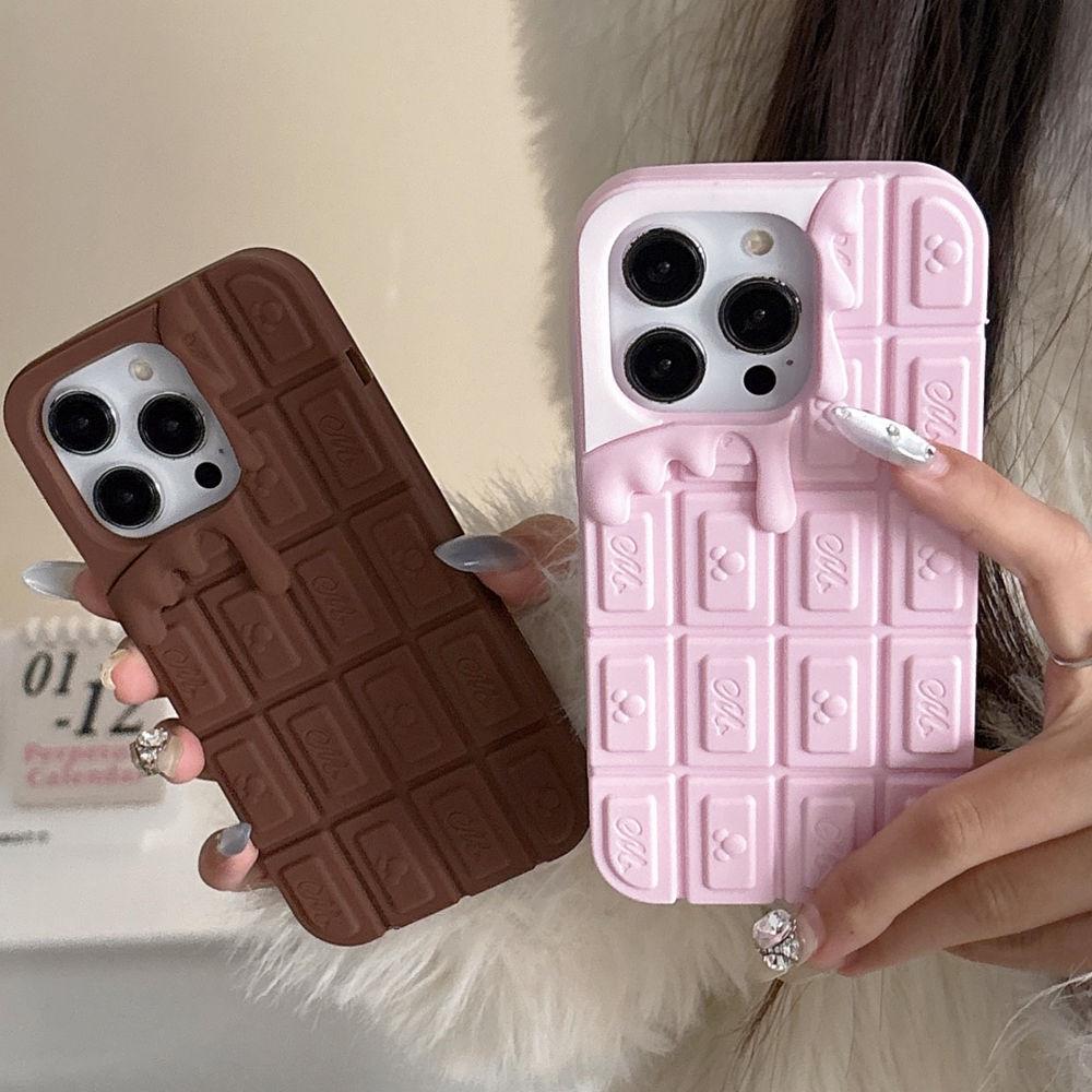 Стильный силиконовый чехол "Тающий шоколад" для iPhone 14/15/16 Pro
