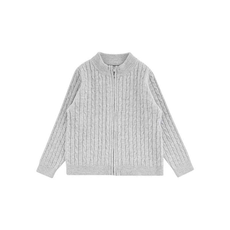 Youyou Boys' Wool-Blend Zip-Up Cardigan