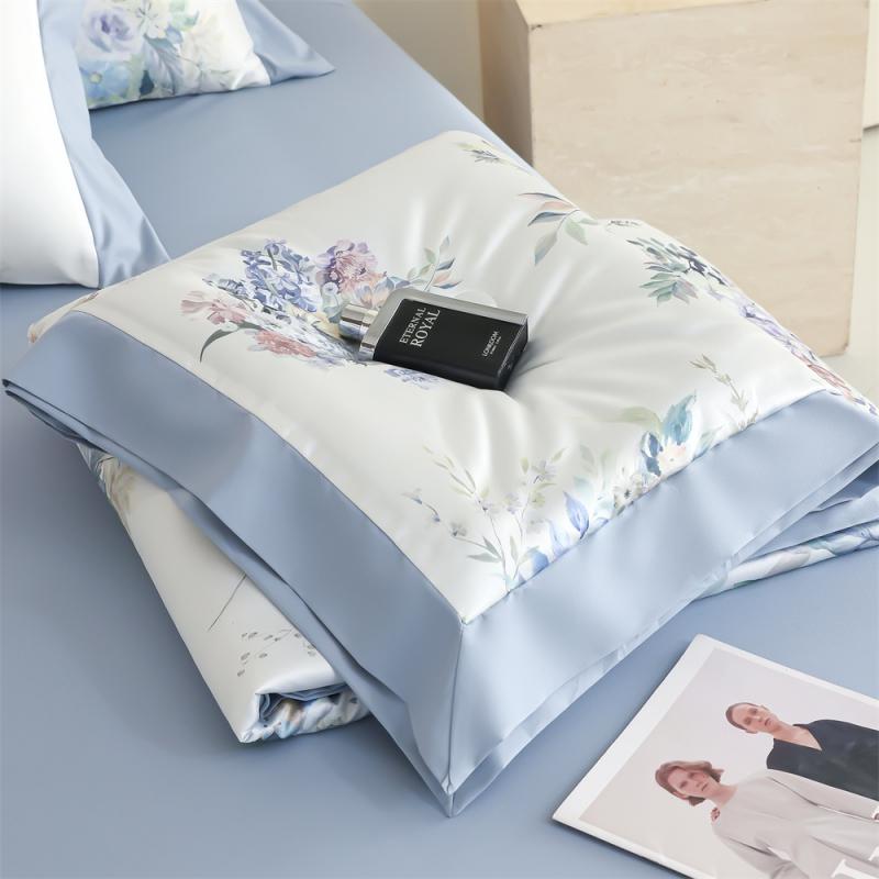 Mei Yun Ge washed silk digital printed corner style summer quilt