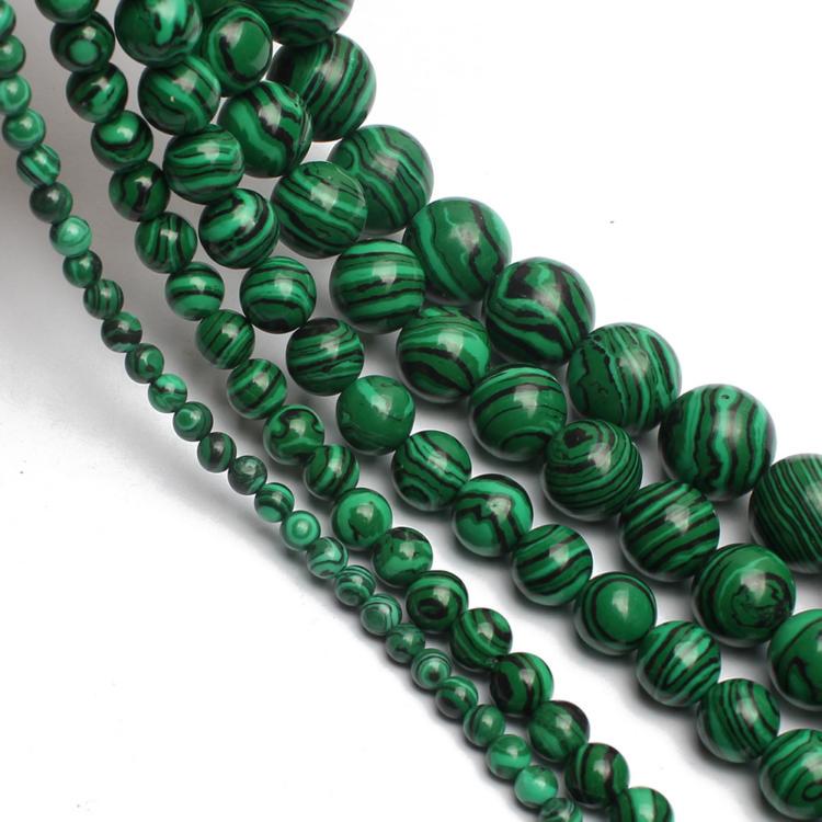 Круглые бусины 4/6/8/10/12мм из натурального малахита