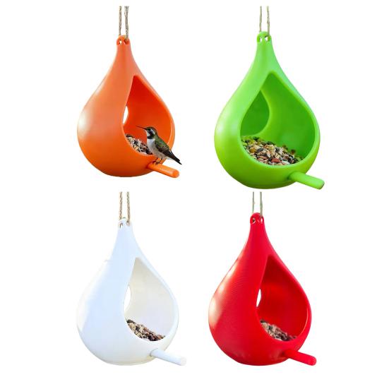 Подвесная кормушка для птиц в форме капли, кормушка для колибри с жердочкой, простая в наполнении, подвесная