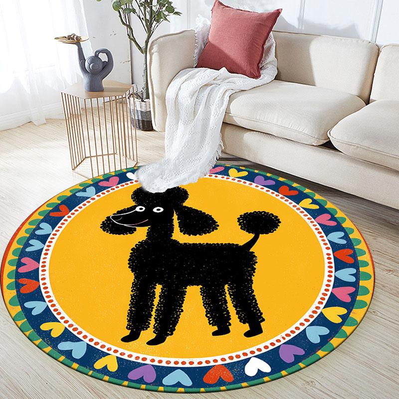 Cartoon Puppies pattern round rug,Carpet Rug for Living Room Bedroom Playroom ,Non-slip Floor Mat,Holiday Gifts and Birthday Gifts.