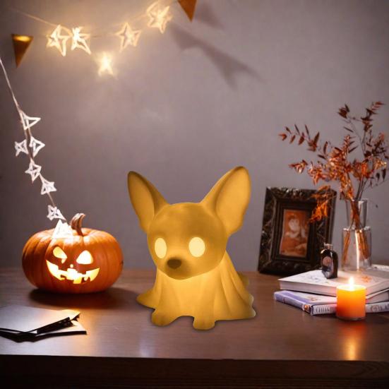 Dog Ghost Lamp Halloween Dachshund Ghost Night Light Desktop LED Puppy Decoration Mantel Bedside Ghost Light Gift for Dog Lovers