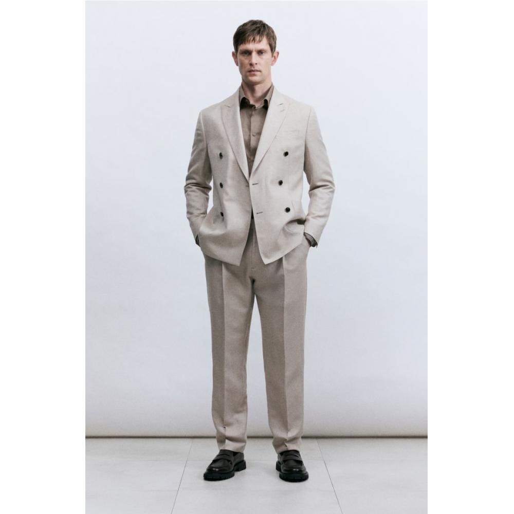 H M sliM Fit stretcH sHirt Dark Beige