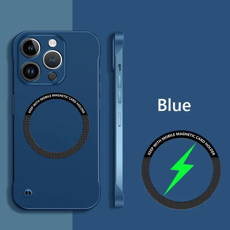 Безрамный магнитный чехол Magsafe Slim для iPhone 16 13 12 15 Pro Plus Max X XS Max XR с беспроводной зарядкой, твердый задний чехол