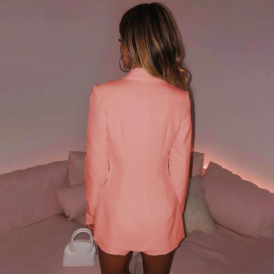 Женский костюм, пиджак, пиджак, лацкан с одной пуговицей, глубокий V-образный вырез, длинный рукав, прямой, против морщин, сплошной цвет, формальный деловой стиль, OL, повседневное женское пальто