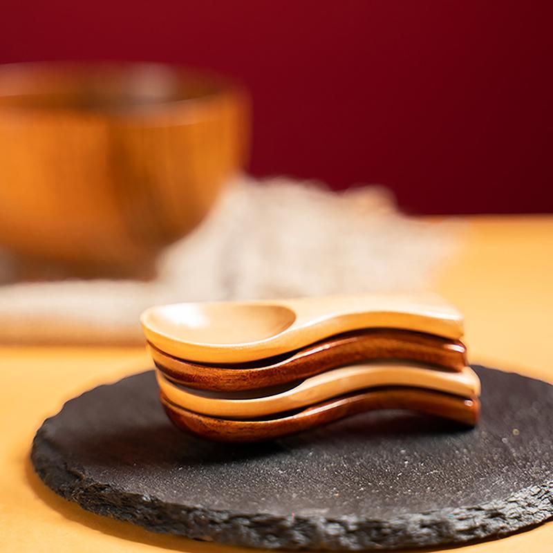 1 шт., маленькие деревянные ложки с короткой ручкой для чая, меда, кофе, специй, приправ, соли, сахара, прочные мини-ложки для детей