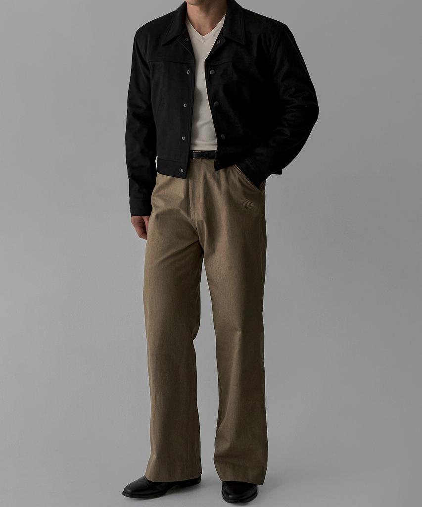 BOWLOW PRODUCT Suede Open Collar Jacket [Black]