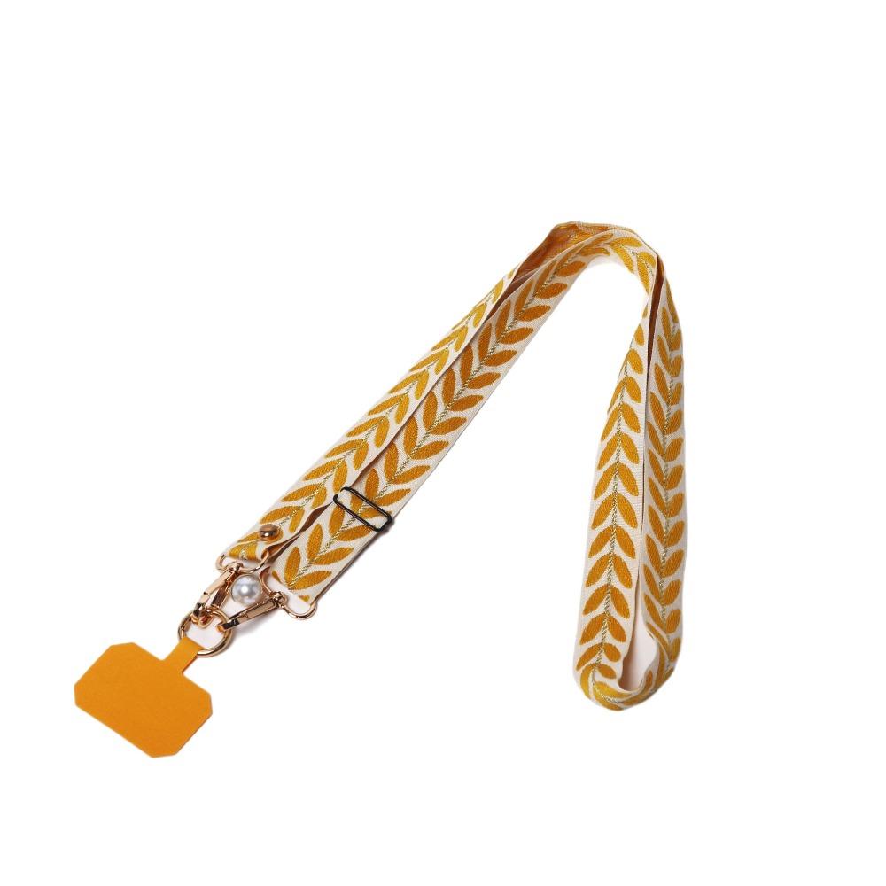 Wide Cloth Phone Antilost Lanyard Pearl Pendant Long Phone Strap Cell Phone Lanyard Shoulder Strap